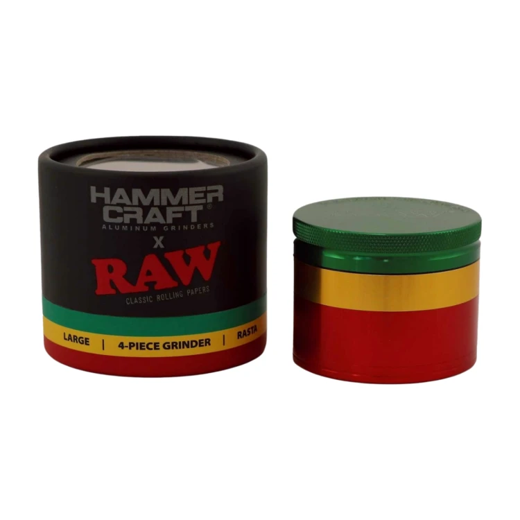 Młynek metalowy Hammercraft X RAW Rasta 4-część 61 mm