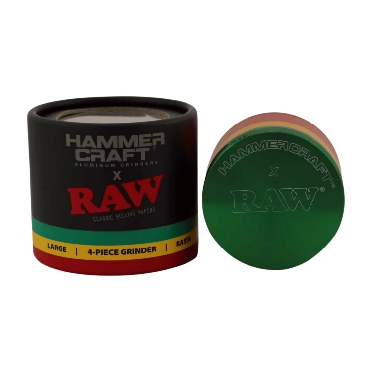 Młynek metalowy Hammercraft X RAW Rasta 4-część 61 mm