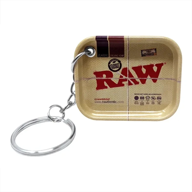 Breloczek mini tacka metalowa Raw 4,6x3,8 cm