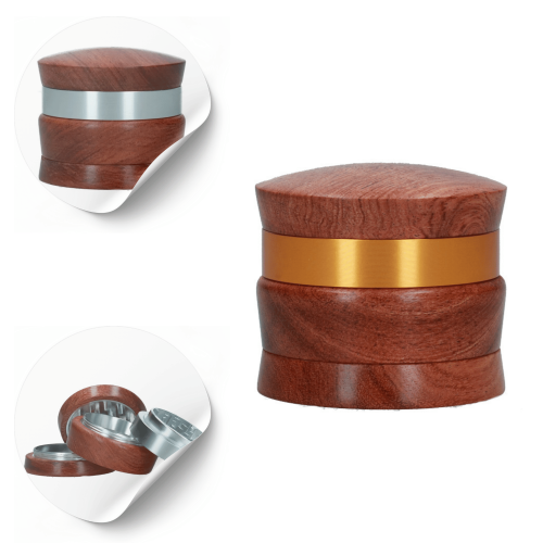 Młynek metalowo-drewniany Nigeria 4 części 67 mm | MIX kolor