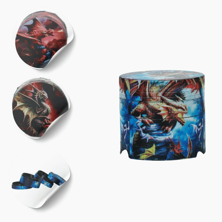 Młynek metalowy Dragon 4 części 40 mm MIX wzorów