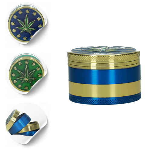 Młynek metalowy Listeczek 4 części 52 mm MIX kolor