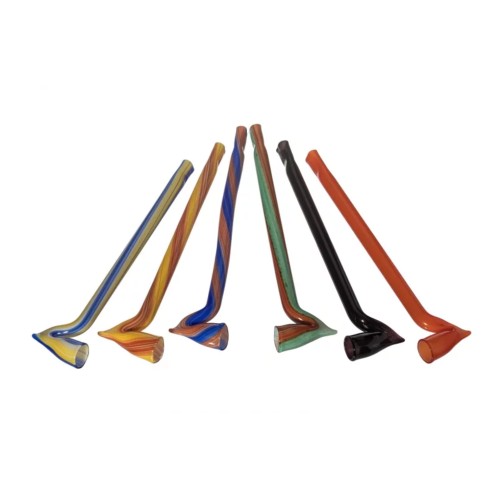 Lufka szklana sodowa gięta - twist1 mix kolor - 9,5 cm