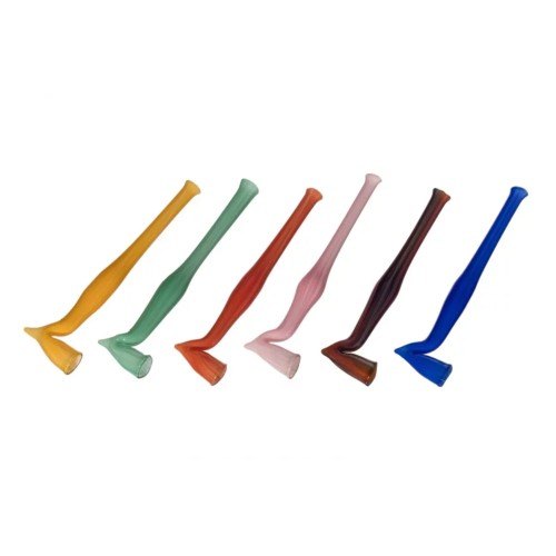Lufka szklana sodowa gięta - twist2 mix kolor - 9,5 cm