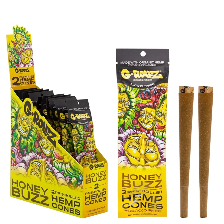 Wrapy Konopne G-Rollz Honey Miód Cones - 2 szt.