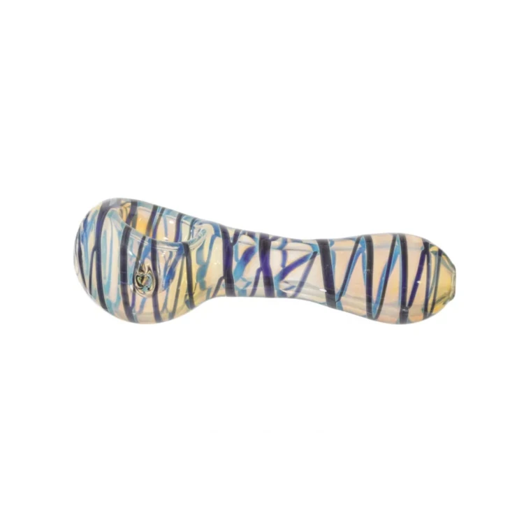 Lufka szklana zdobiona "Zebra" - Niebieska 10 cm