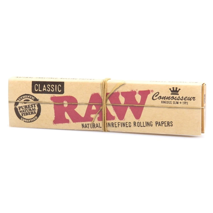 BOX - 24 x Bibułka RAW CONNOISSEUR KS slim + Tips