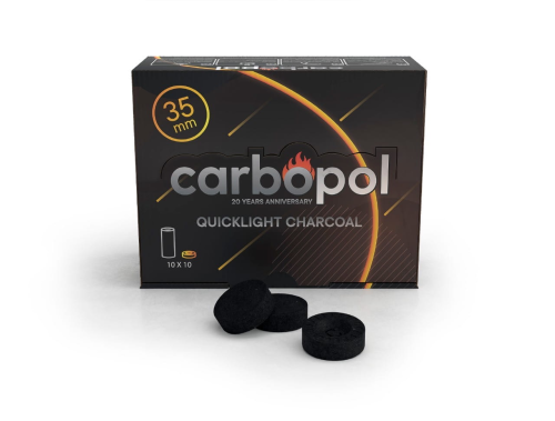 BOX - 10 x Węgielki samorozpalające 35mm Carbopol - 10 węgielków w rolce