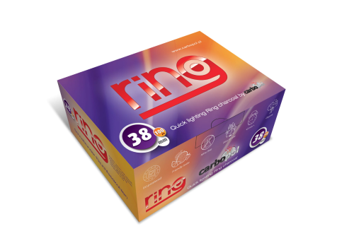 BOX - 20 x Węgielki samorozpalające RING 38mm Carbopol - 5 węgielków w rolce