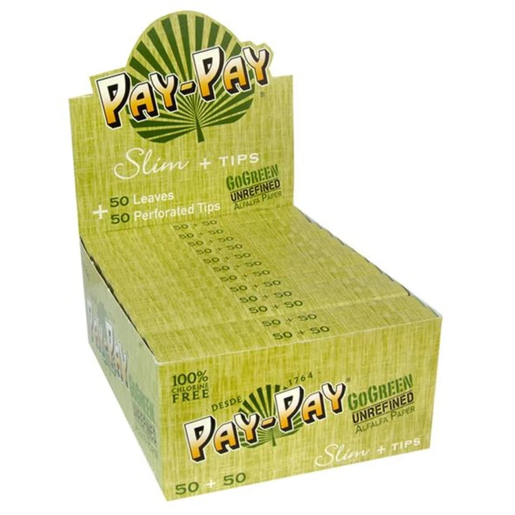BOX - 24 x Bibułki Pay-Pay GoGreen King Size Slim + Filterki