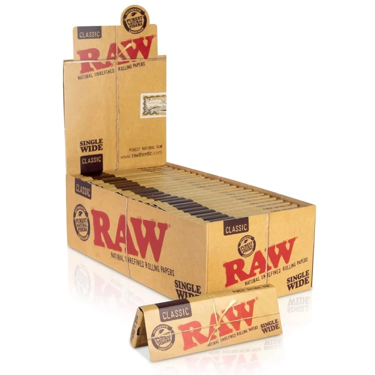 BOX - 50 x Bibułki RAW Classic Single Wide