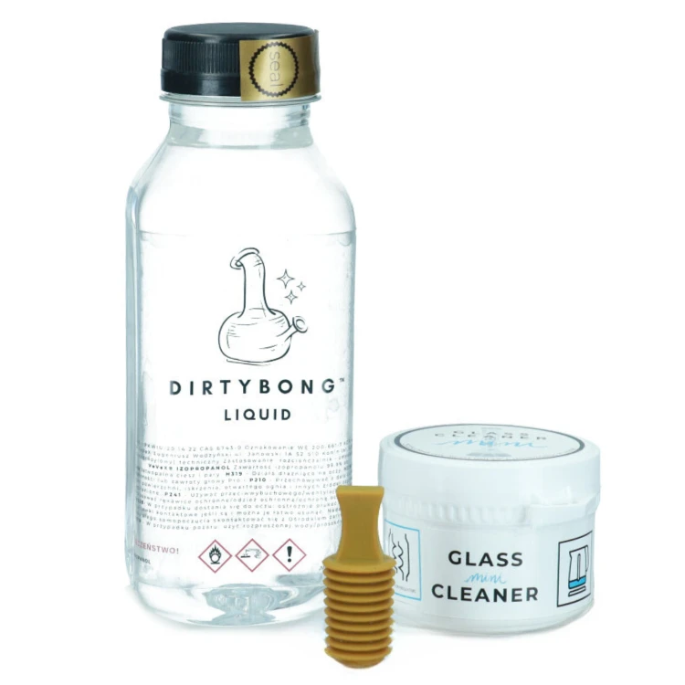ZESTAW - Środek do czyszczenia w płynie DIRTYBONG™ - 300 ml + 50 gr Glass Cleaner + Korek
