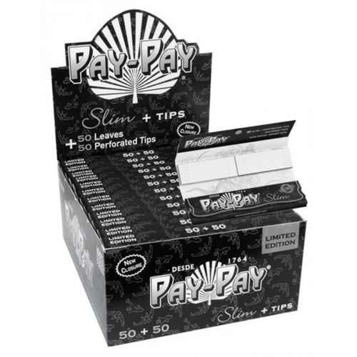 BOX - 24 x Bibułki Pay-Pay Black Edition King Size Slim + Filterki