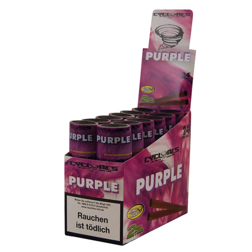 BOX - 12 x Blunty Cyclones Hemp Double Wraps Purple - 2 sztuki