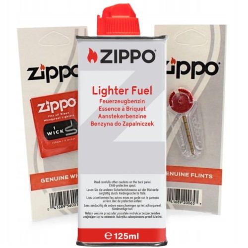 ZIPPO ZESTAW ORYGINALNY - BENZYNA + KNOT + KAMIENIE Akcesoria