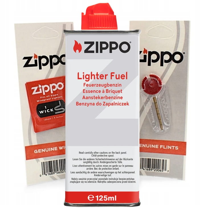 ZIPPO ZESTAW ORYGINALNY - BENZYNA + KNOT + KAMIENIE Akcesoria