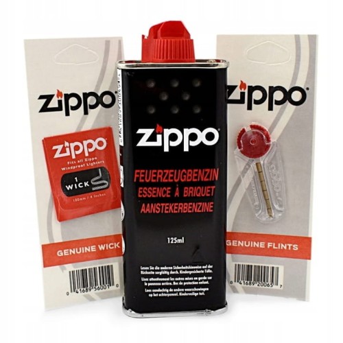 ZIPPO ZESTAW ORYGINALNY - BENZYNA + KNOT + KAMIENIE Akcesoria