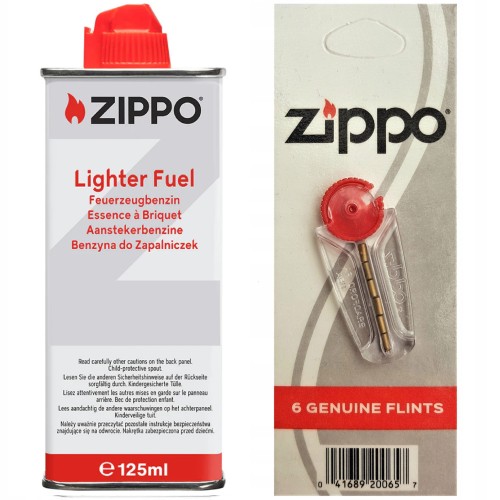 ZIPPO ZESTAW ORYGINALNY - BENZYNA +  KAMIENIE do zapalniczki benzynowej