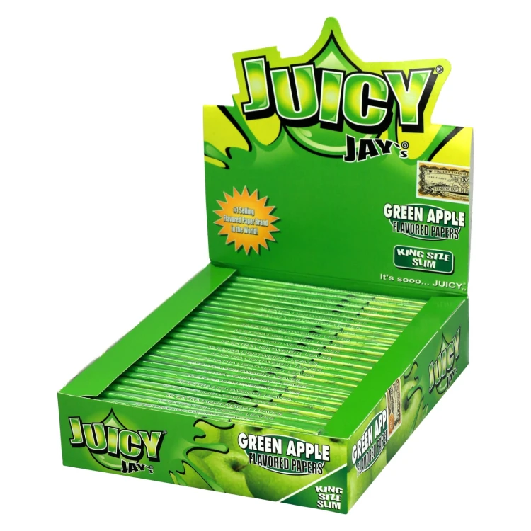 box-24-x-bibulki-juicy-jay-s-green-apple-king-size-slim-jablko-BX-057-BOX-9041