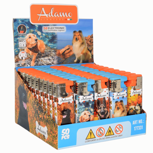 BOX - 50 x Zapalniczka żarowa Adamo Dogs MIX