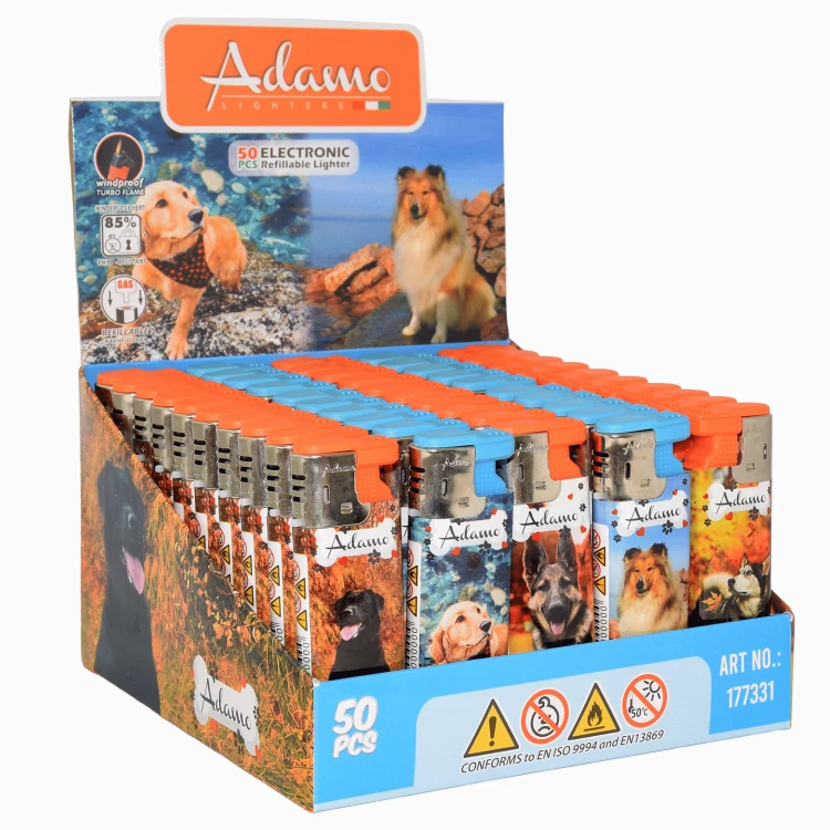 BOX - 50 x Zapalniczka żarowa Adamo Dogs MIX