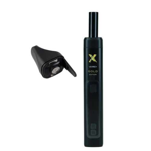 Zestaw - Waporyzator X-Max V3 Pro+ Gold szklany ustnik + plastikowy ustnik