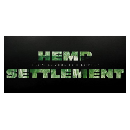 BOX - 15 x Bibułki Premium Hemp Settlement + Tips + Tacka + Młynek + Ubijak