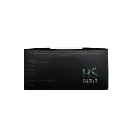 BOX - 15 x Bibułki Premium Hemp Settlement + Tips + Tacka + Młynek + Ubijak