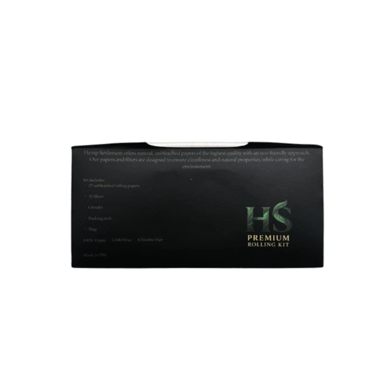 BOX - 15 x Bibułki Premium Hemp Settlement + Tips + Tacka + Młynek + Ubijak