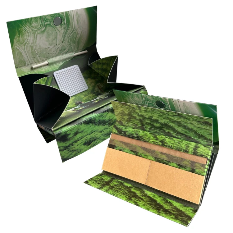 BOX - 15 x Bibułki Premium Hemp Settlement + Tips + Tacka + Młynek + Ubijak