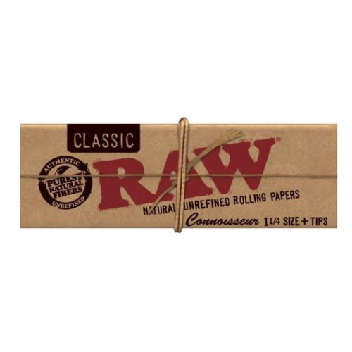 BOX - 24 x Bibułki RAW Classic Connoisseur 1 1/4 + filtry