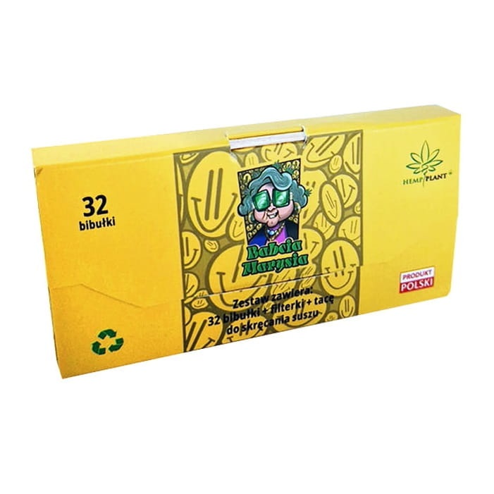 Bibułka Konopna King Size Slim Tips + Tacka Babcia Marysia