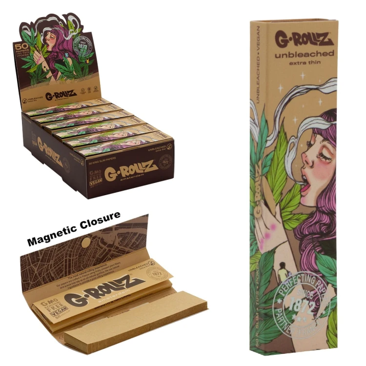 Bibułki G-Rollz Colossal Dream +Tips Brown KS Slim