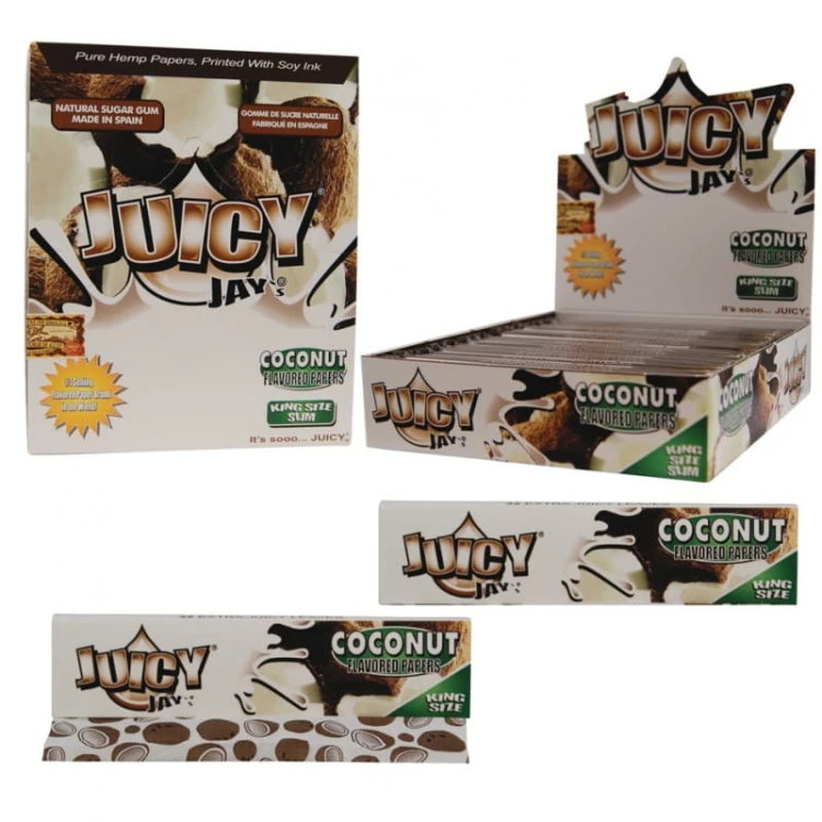 BOX - 24 x Bibułka Juicy Jay's slim KS kokos