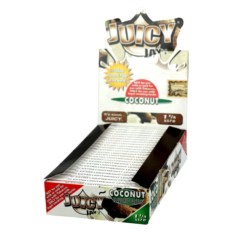 BOX - 24 x Bibułka Juicy Jay's 1 1/4 kokos