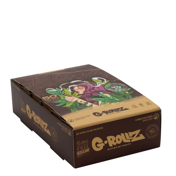 Bibułki G-Rollz Colossal Dream +Tips Brown KS Slim