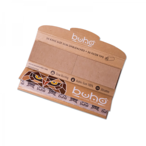 Bibułki BUHO Natural King Size Slim + Tips