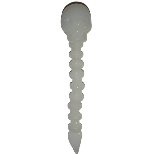 Dabber Szklany "Biała Czaszka" CLOVER SKULL do olejku 12 cm
