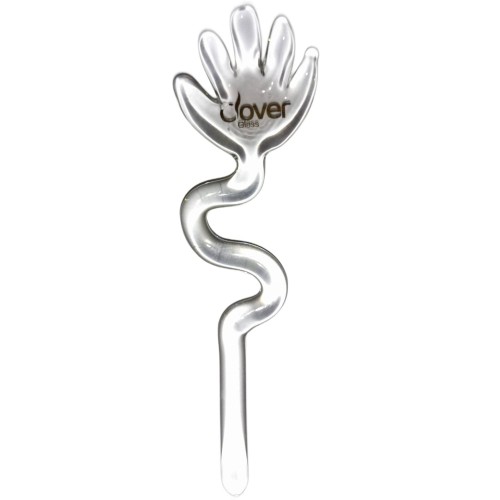 Dabber szklany "Przezroczysta Łapka" CLOVER HAND do olejku 10 cm