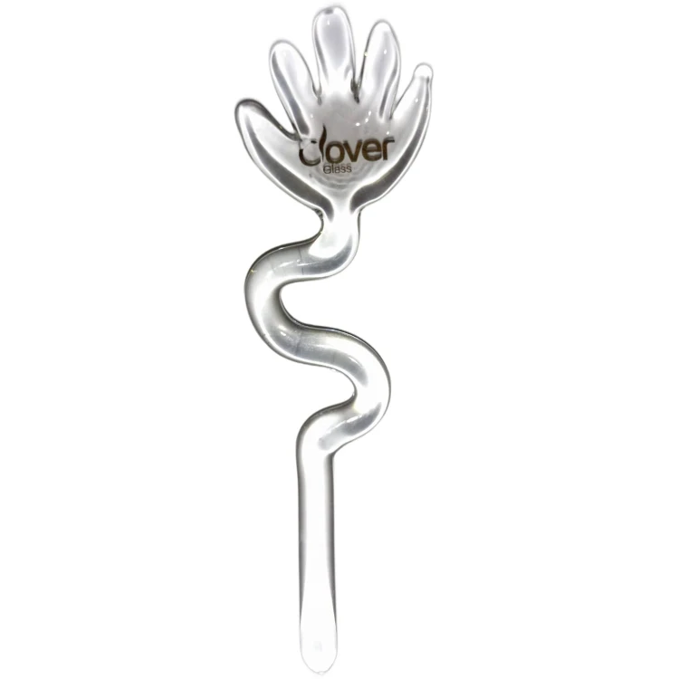 Dabber szklany "Przezroczysta Łapka" CLOVER HAND do olejku 10 cm