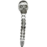 Dabber Szklany "Przeźroczysta Czaszka" CLOVER SKULL do olejku 12 cm