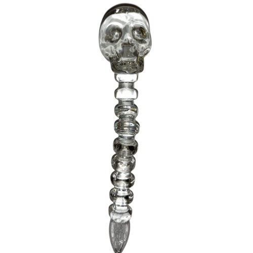 Dabber Szklany "Przeźroczysta Czaszka" CLOVER SKULL do olejku 12 cm