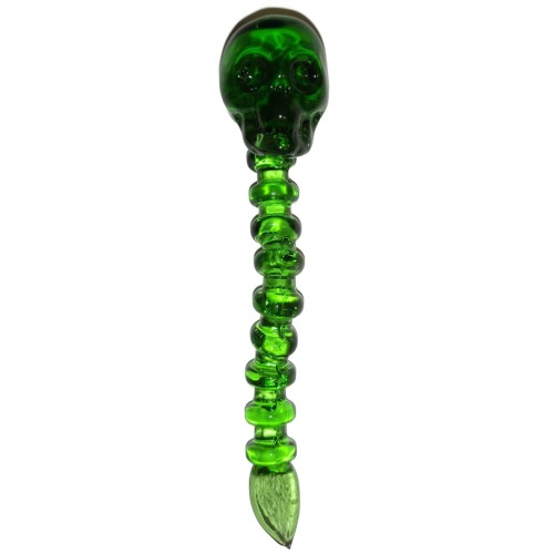 Dabber Szklany "Zielona Czaszka" CLOVER SKULL do olejku 12 cm