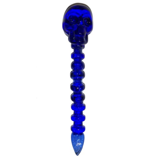 Dabber Szklany "Niebieska Czaszka" CLOVER SKULL do olejku 12 cm
