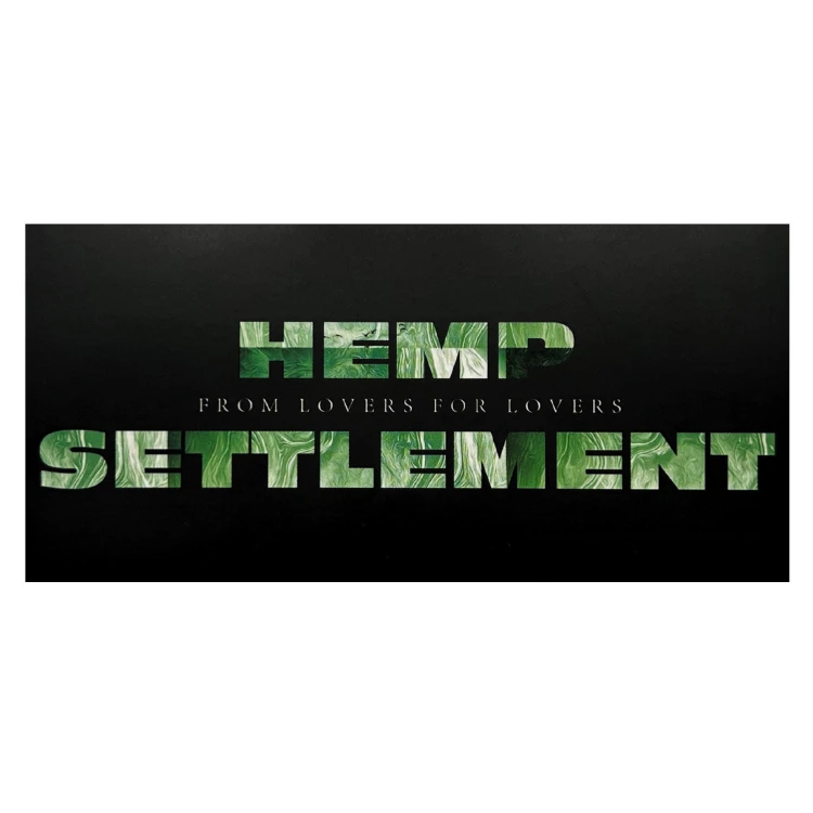 Bibułki Premium Hemp Settlement + Tips + Tacka + Młynek + Ubijak