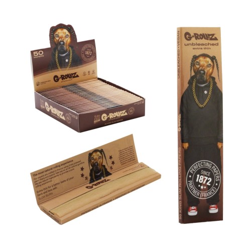 Bibułki G-Rollz Pets Rock Rap Unbleached King Size Slim