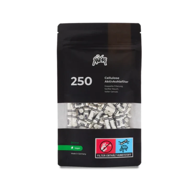 Filterki z węglem aktywnym Slim 5,9mm 250szt BIAŁE