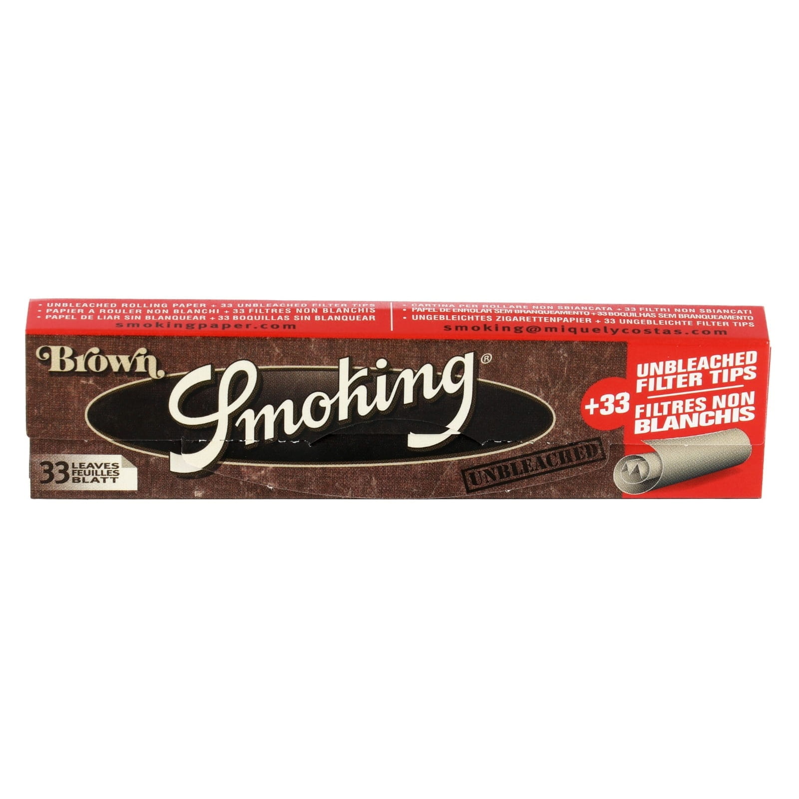 Zdjęcie przedstawia produkt Bibułka SMOKING Brown King Size + filtry.