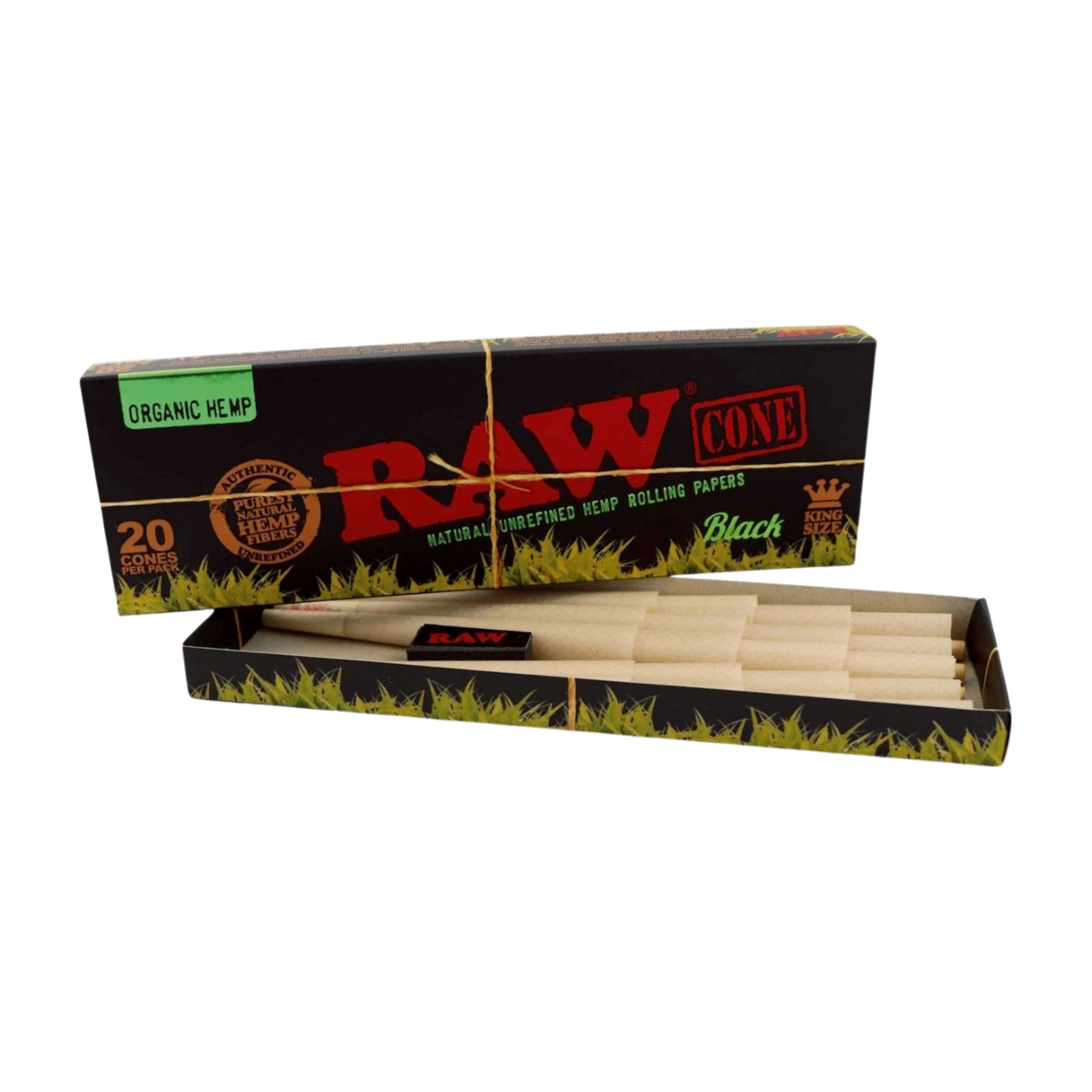 Zdjęcie przedstawia produkt Skręcone bibułki RAW Black 1 1/4 filtry organic 20szt.