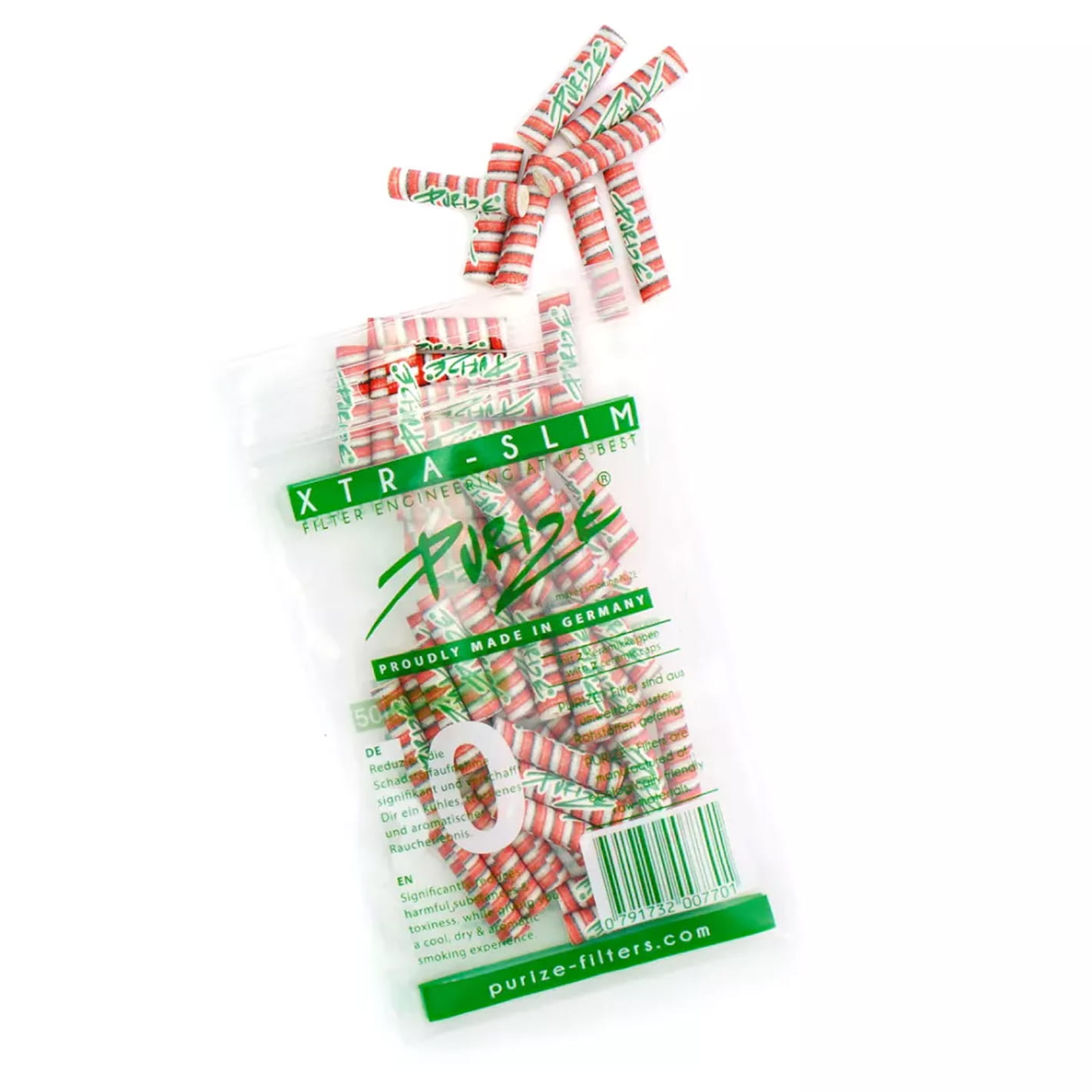 Na zdjęciu widoczne są Filtry z Aktywnym Węglem Purize Extra Slim Xmas 50 szt..